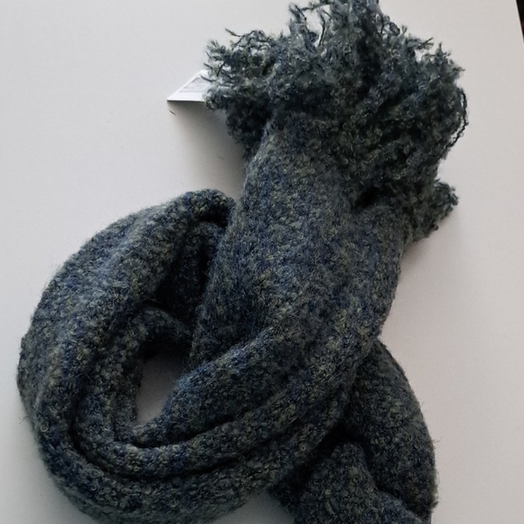Dillards Wool Blend Cozy Blue Textured Scarf - Picture 3 of 8